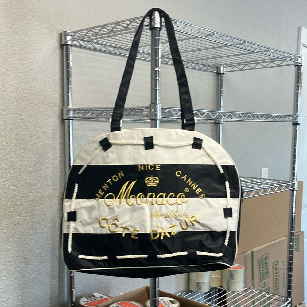 Monaco Côte d'Azur Striped Tote Bag “Beach Bag” “Pool Bag” Made in Italy